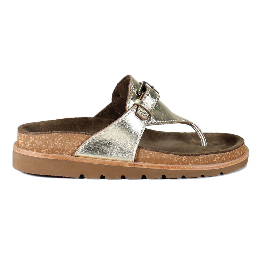 Beat Drop Metallic T-Strap Sandals