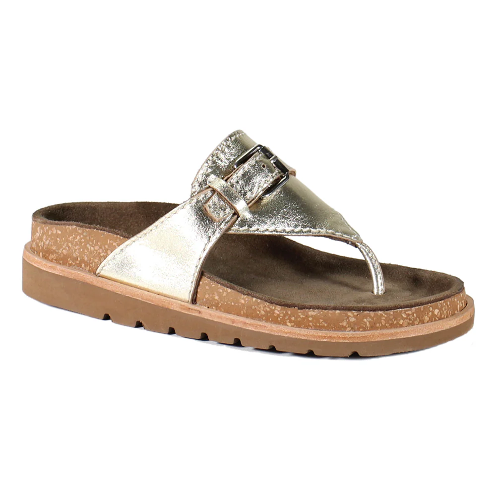 Beat Drop Metallic T-Strap Sandals - Image 2