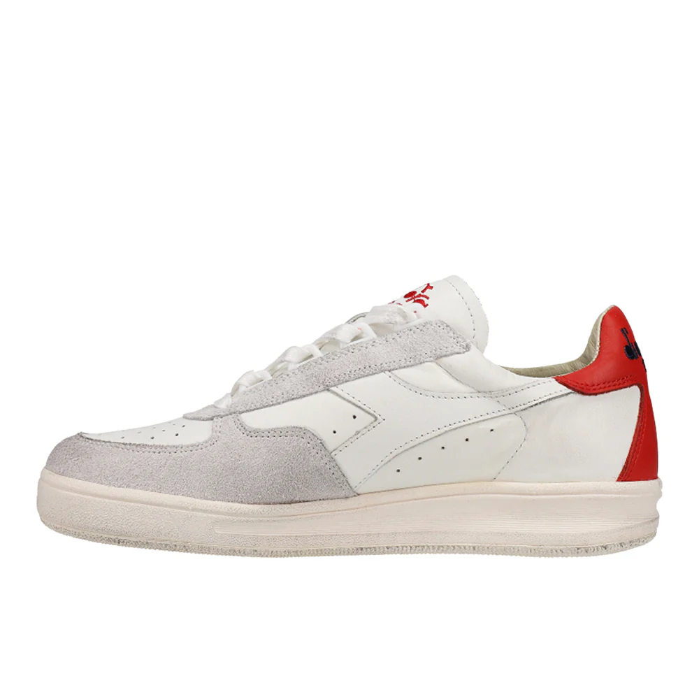 B.Elite H Leather Dirty Perforated Lace Up Sneakers - Image 3