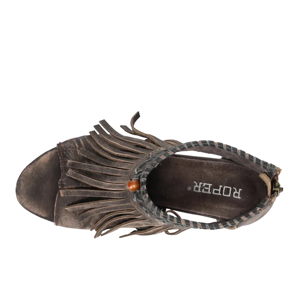 Bettina Fringe Block Heel Sandals - Image 4