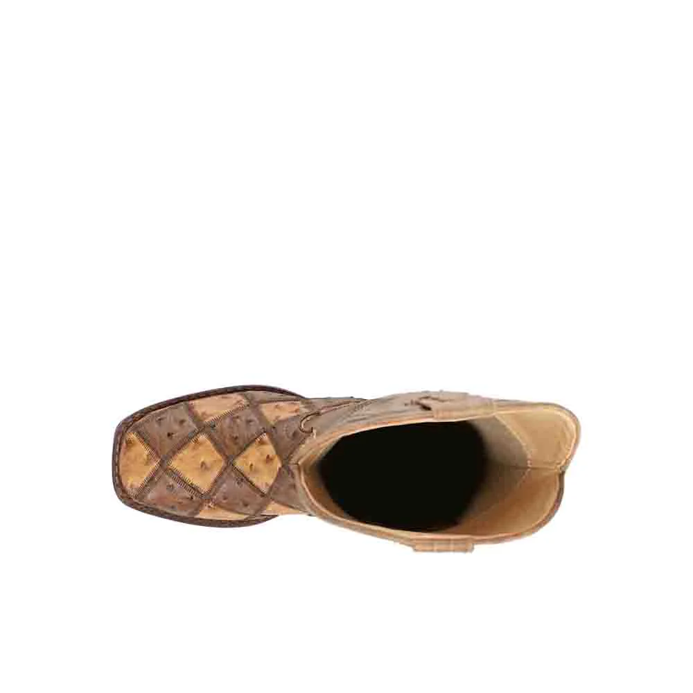 Bird Blocks Ostrich Square Toe Cowboy Boots (Big Kid) - Image 4