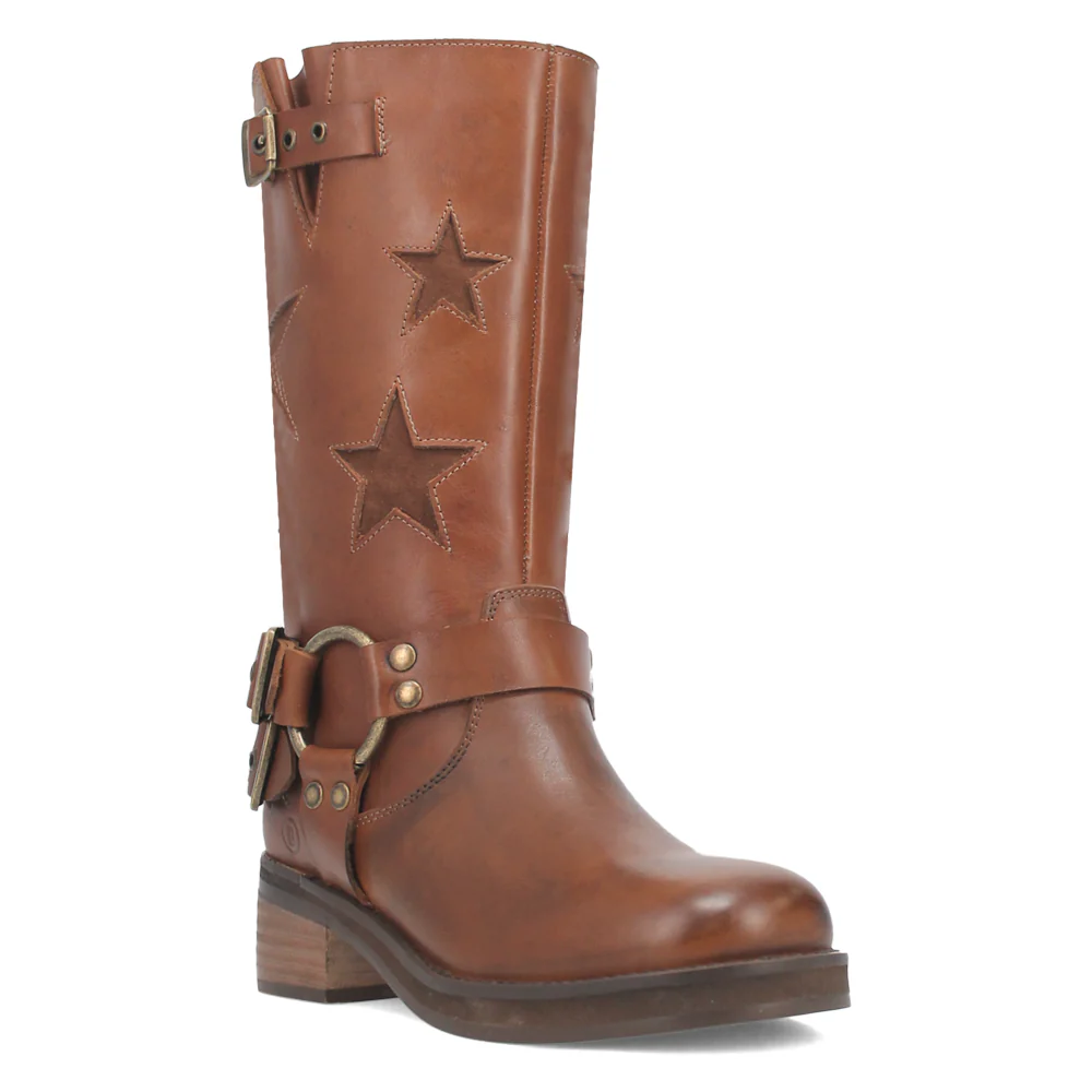 Blacklist Tooled-Inlay Round Toe Motorcycle Boots - Image 2