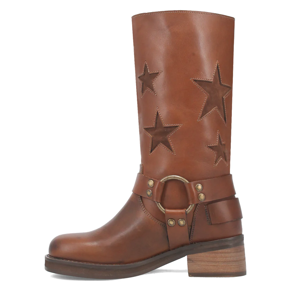 Blacklist Tooled-Inlay Round Toe Motorcycle Boots - Image 3