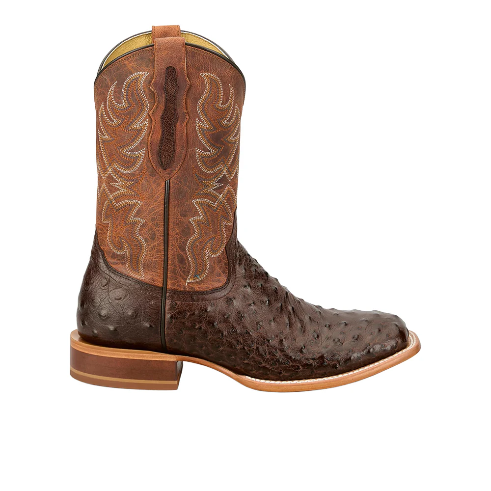 Blaine 11 Inch Ostrich Square Toe Cowboy Boots