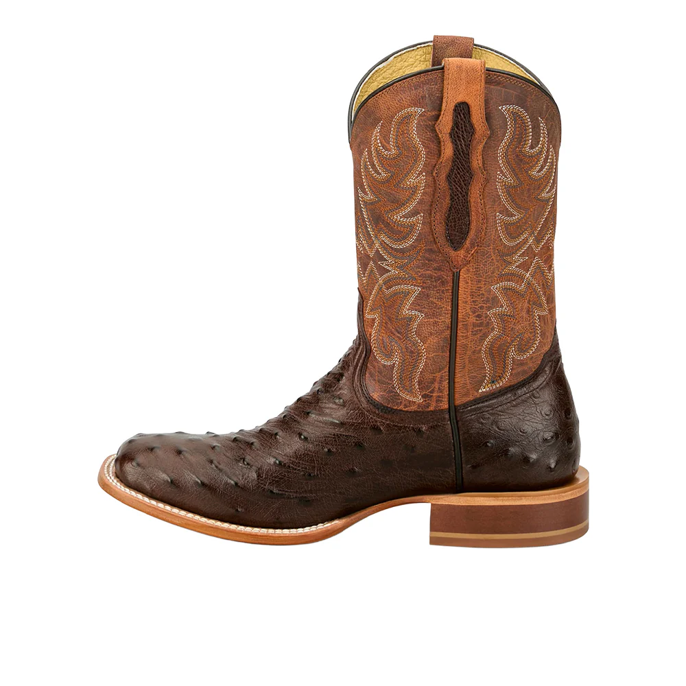 Blaine 11 Inch Ostrich Square Toe Cowboy Boots - Image 3