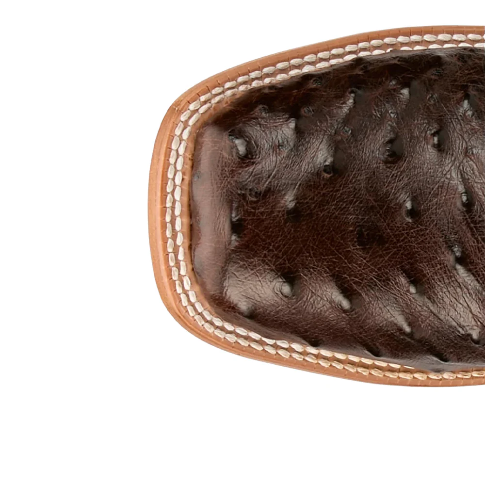 Blaine 11 Inch Ostrich Square Toe Cowboy Boots - Image 4