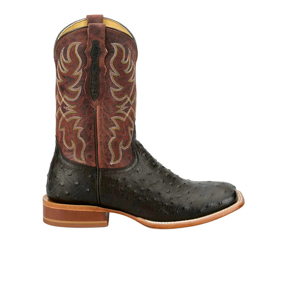 Blaine 11 Inch Ostrich Square Toe Cowboy Boots