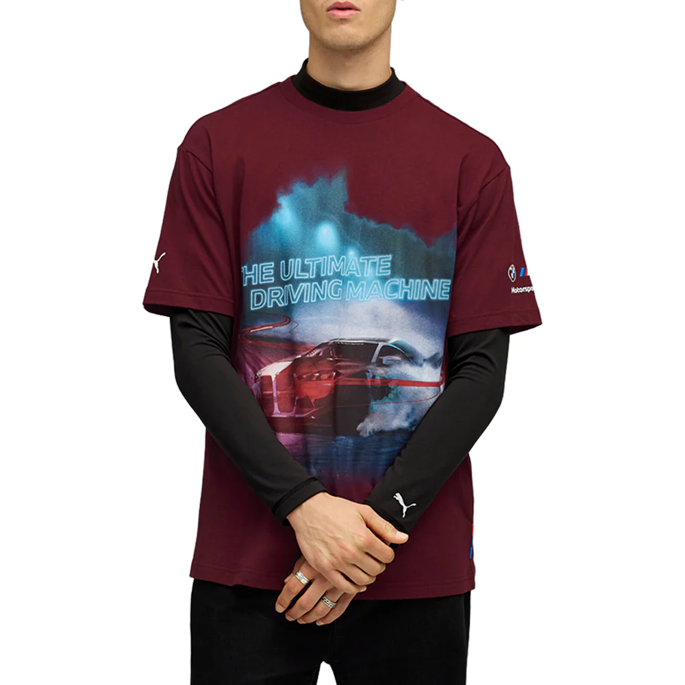 BMW M Motorsport Car Graphic Crew Neck Short Sleeve T-Shirt - Image 3