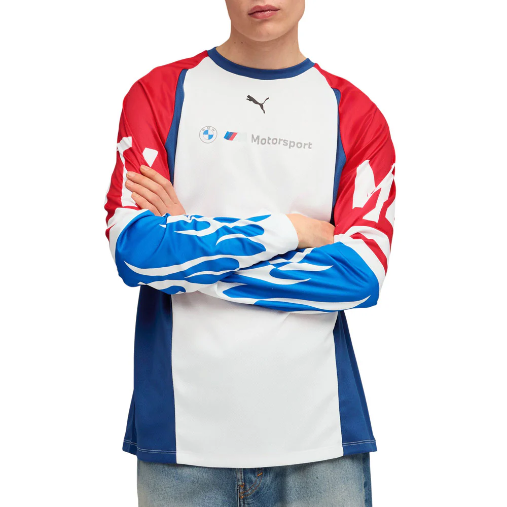 BMW M Motorsport Graphic Crew Neck Long Sleeve T-Shirt - Image 3