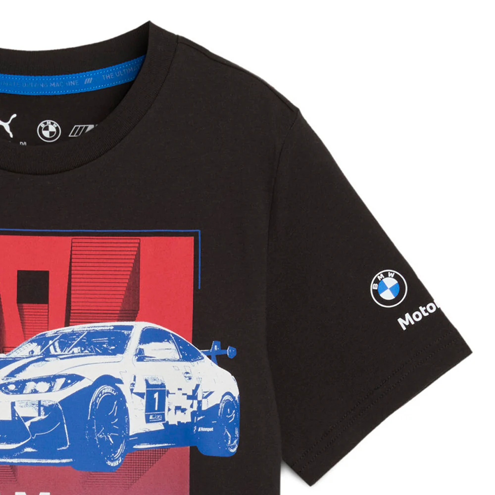 BMW M Motorsport Block Graphic Crew Neck Short Sleeve T-Shirt (Youth) - Image 5
