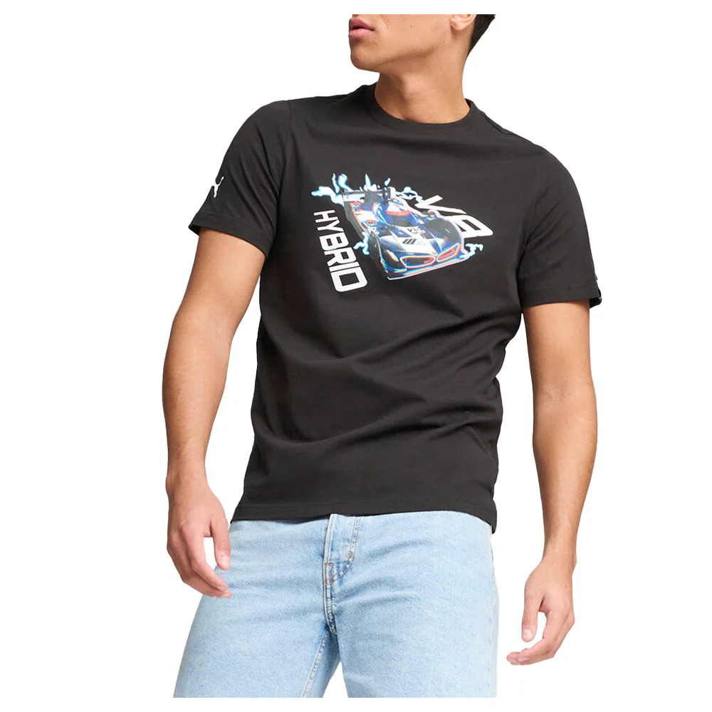 BMW M Motorsport Car Graphic Crew Neck Short Sleeve T-Shirt - Image 3