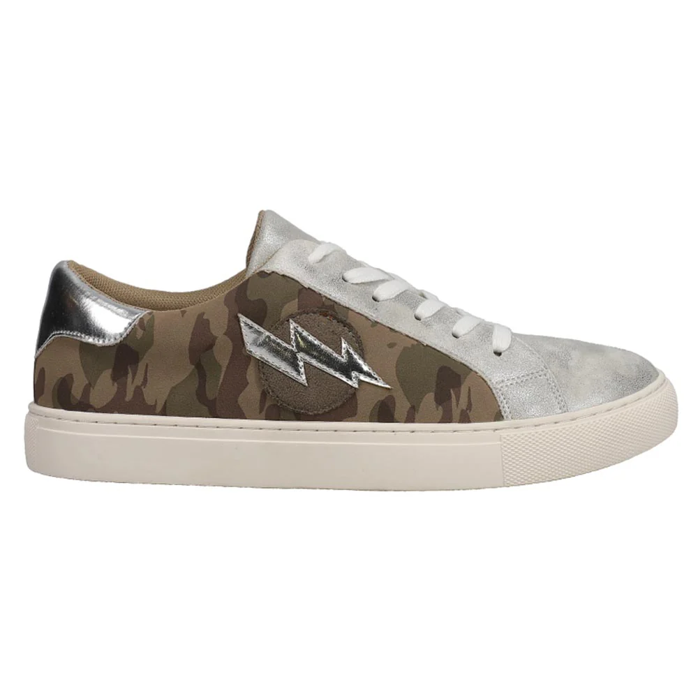 Bolt Camo Lace Up Sneakers