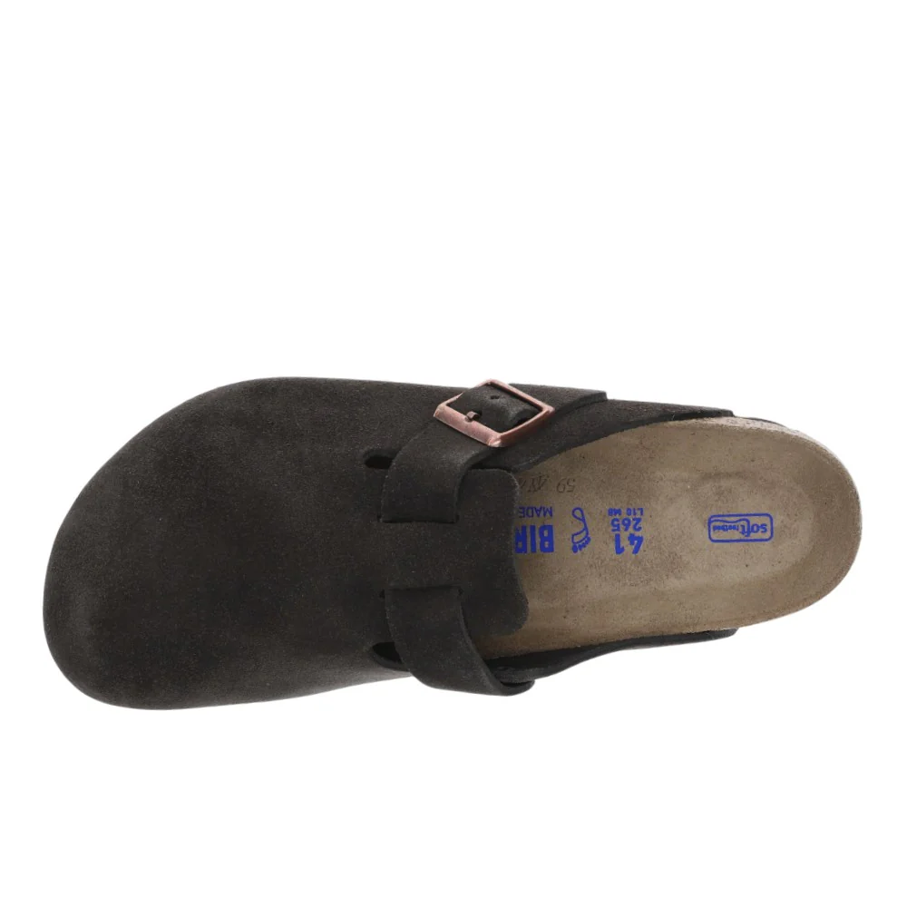 Boston Soft Footbed Suede Leather Clogs - Image 4