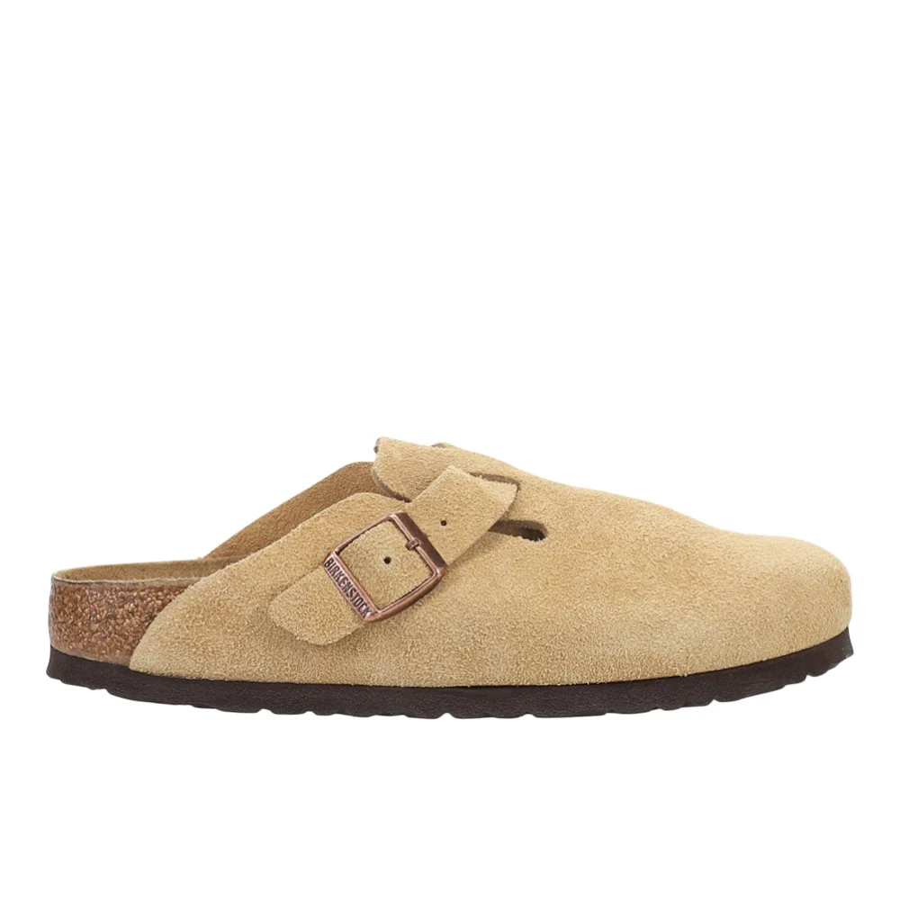 Boston Suede Leather Footbed Clogs