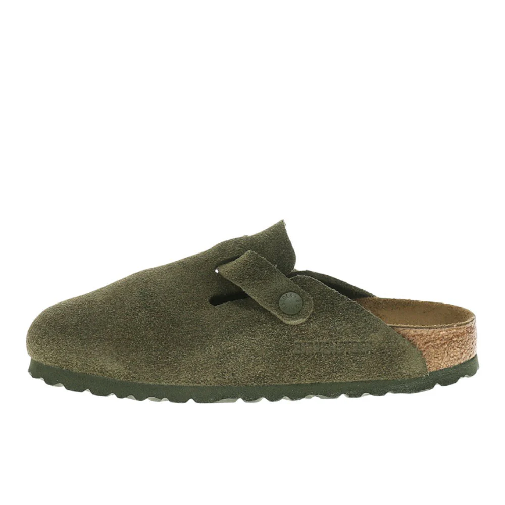 Boston Suede Leather Footbed Clogs - Image 3