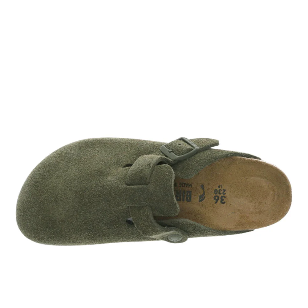 Boston Suede Leather Footbed Clogs - Image 4