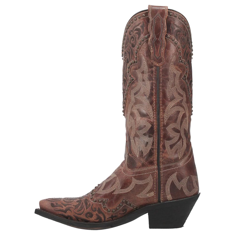 Braylynn Embroidered Studded Snip Toe Cowboy Boots - Image 3