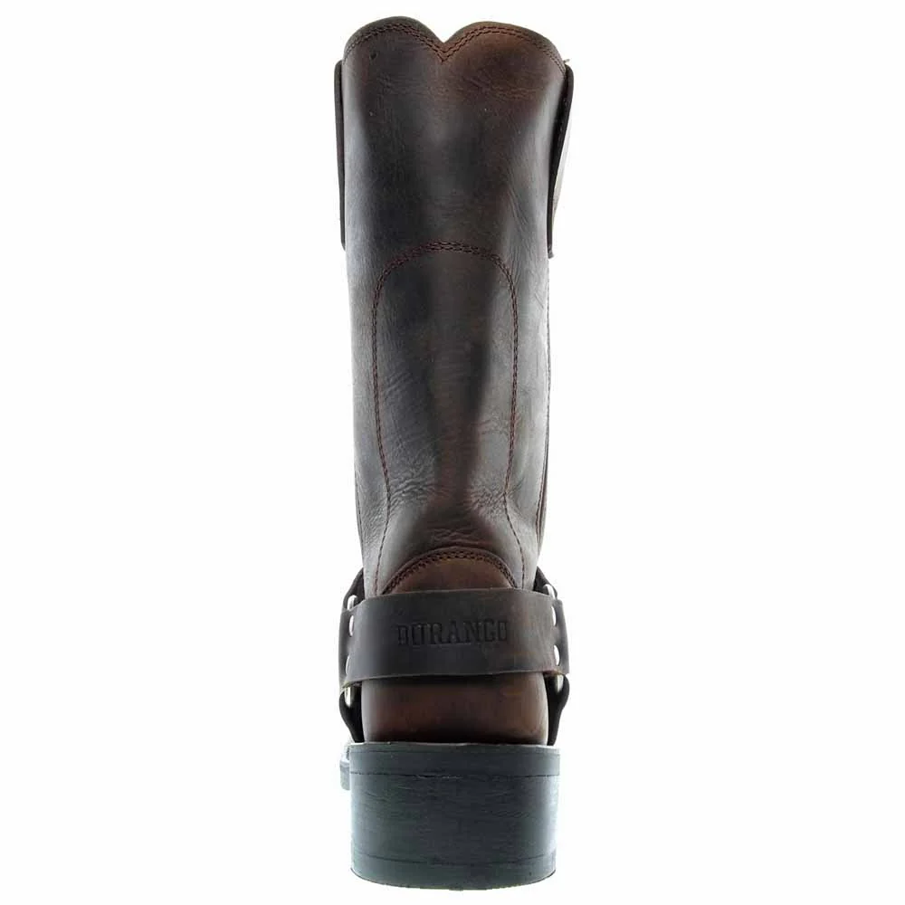 Brown Square Toe Pull On Boots - Image 3
