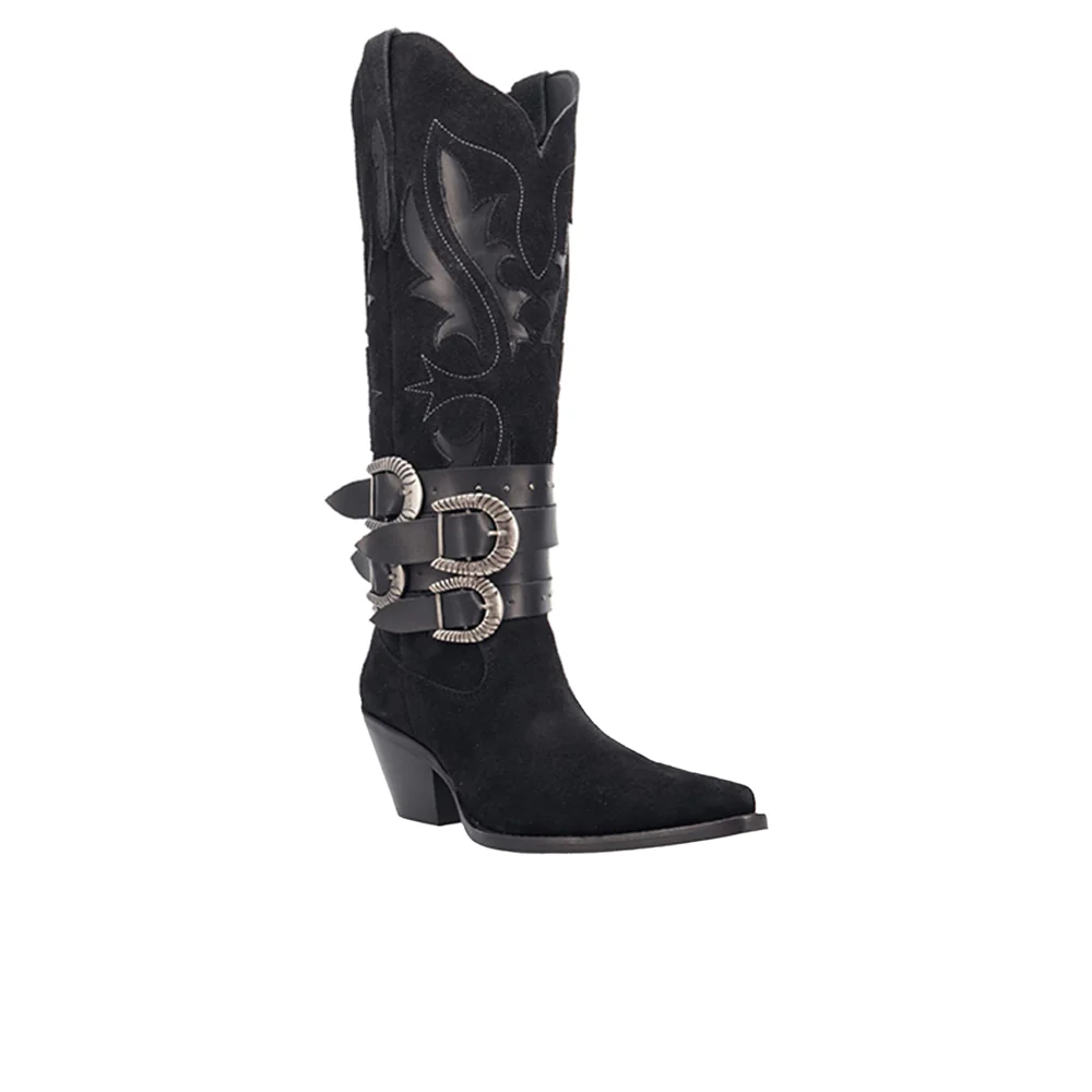 Buck Wild Suede Leather Snip Toe Cowboy Boots - Image 2