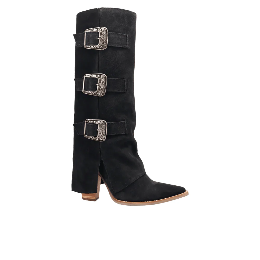 Buckle Bunny Suede Leather Snip Toe Cowboy Boots