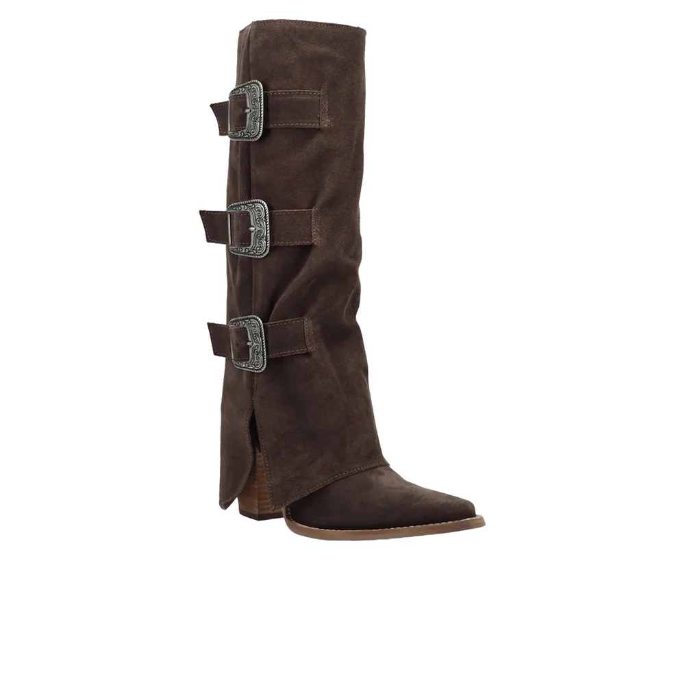 Buckle Bunny Suede Leather Snip Toe Cowboy Boots - Image 2