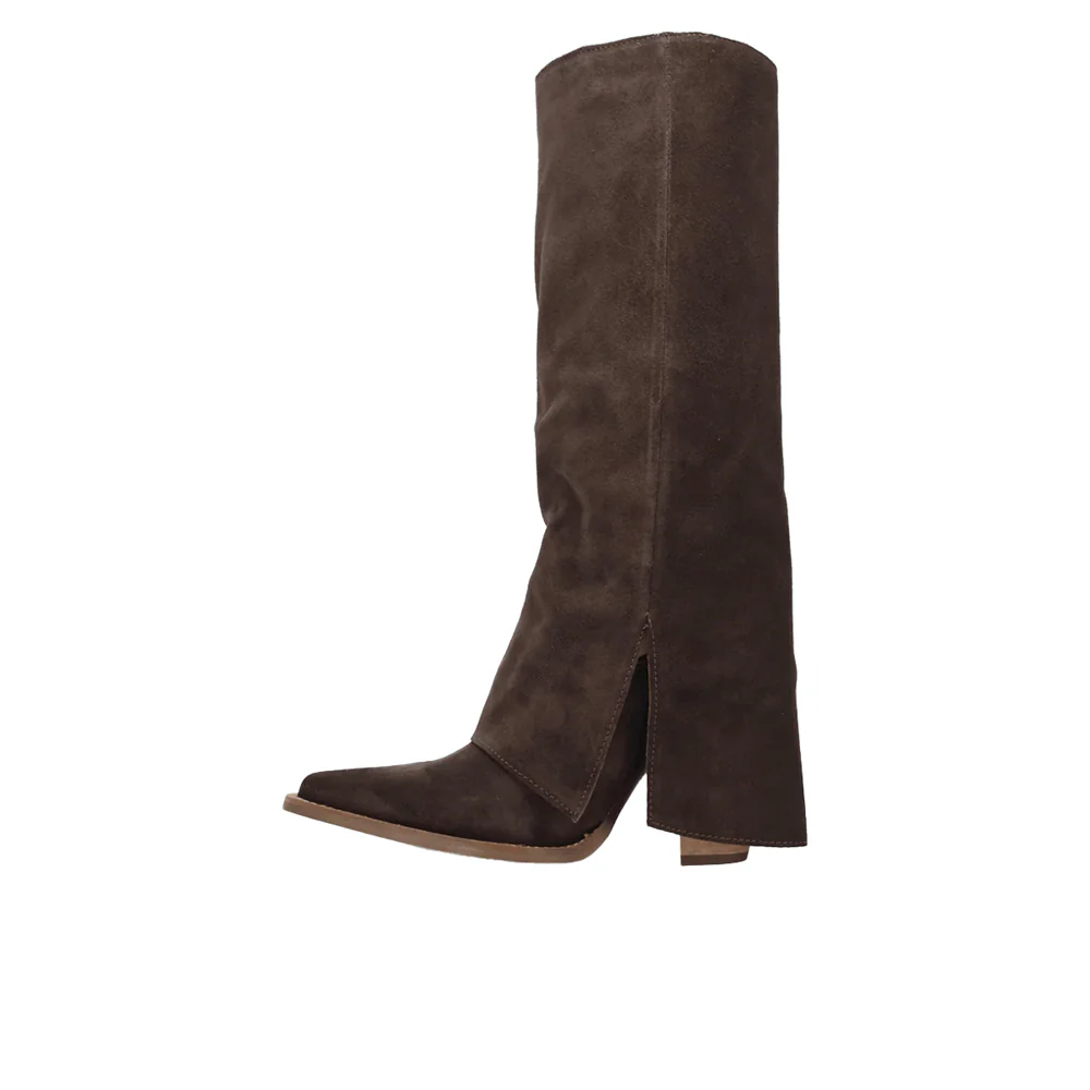 Buckle Bunny Suede Leather Snip Toe Cowboy Boots - Image 3