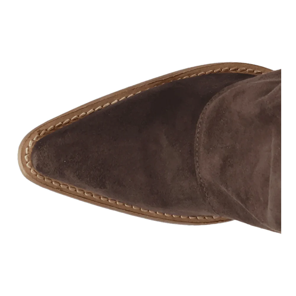 Buckle Bunny Suede Leather Snip Toe Cowboy Boots - Image 4