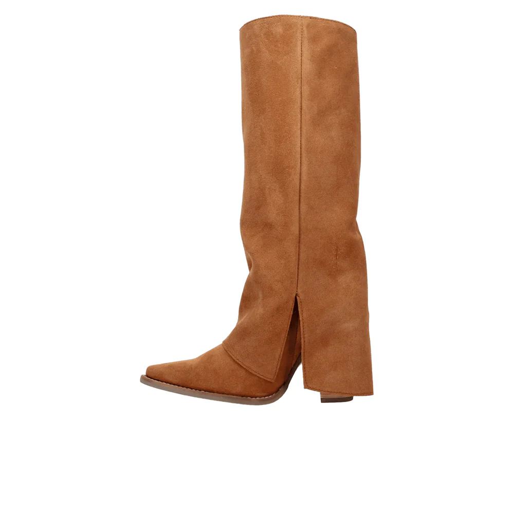 Buckle Bunny Suede Leather Snip Toe Cowboy Boots - Image 3