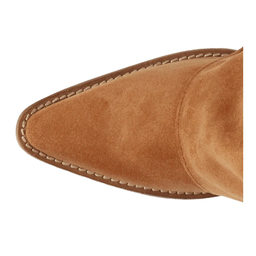 Buckle Bunny Suede Leather Snip Toe Cowboy Boots - Image 4