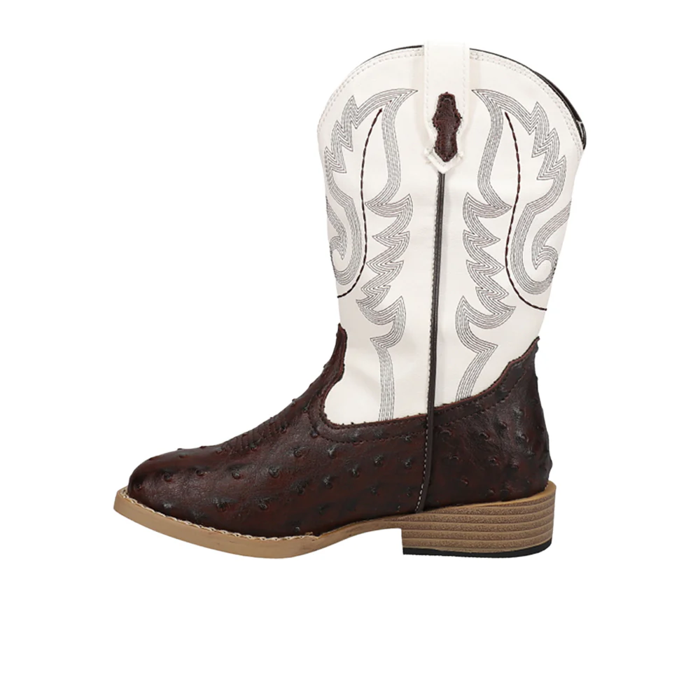 Bumps Faux Ostrich Square Toe Cowboy Boots (Little Kid) - Image 3