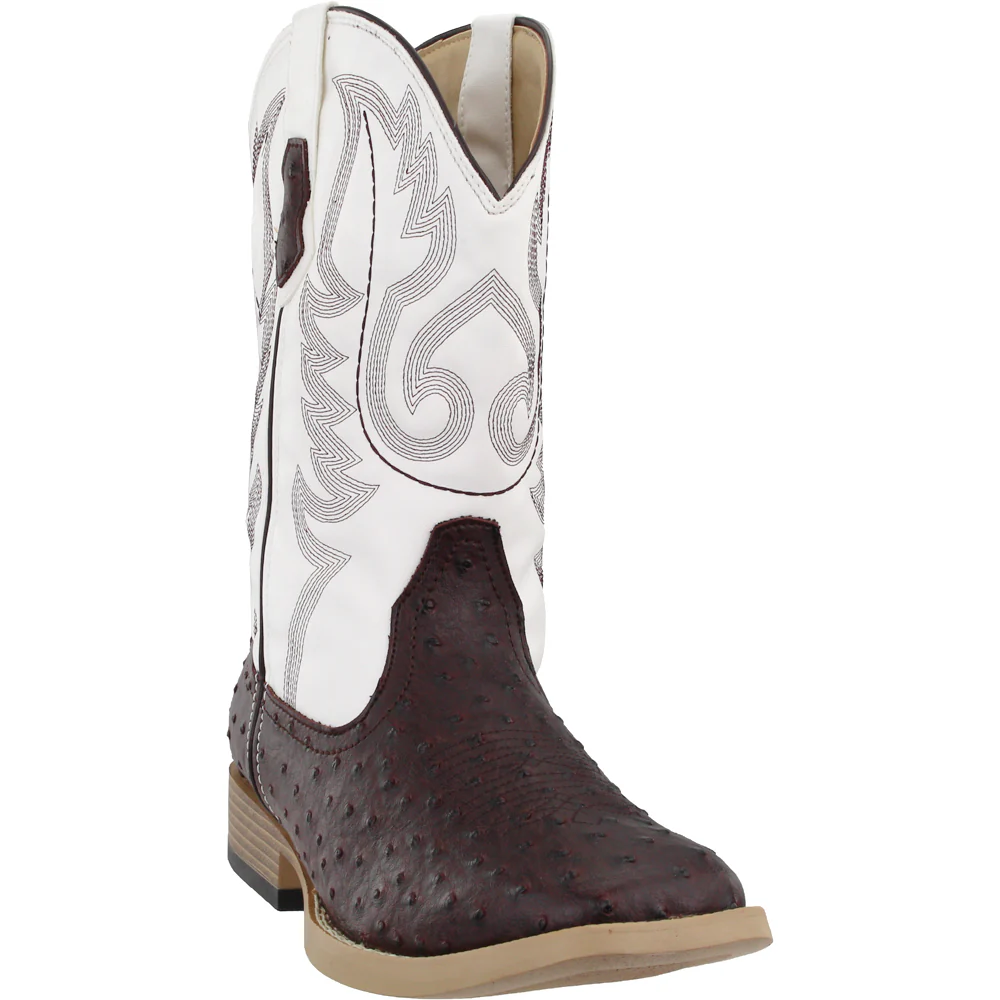 Bumps Ostrich Square Toe Cowboy Boots - Image 2