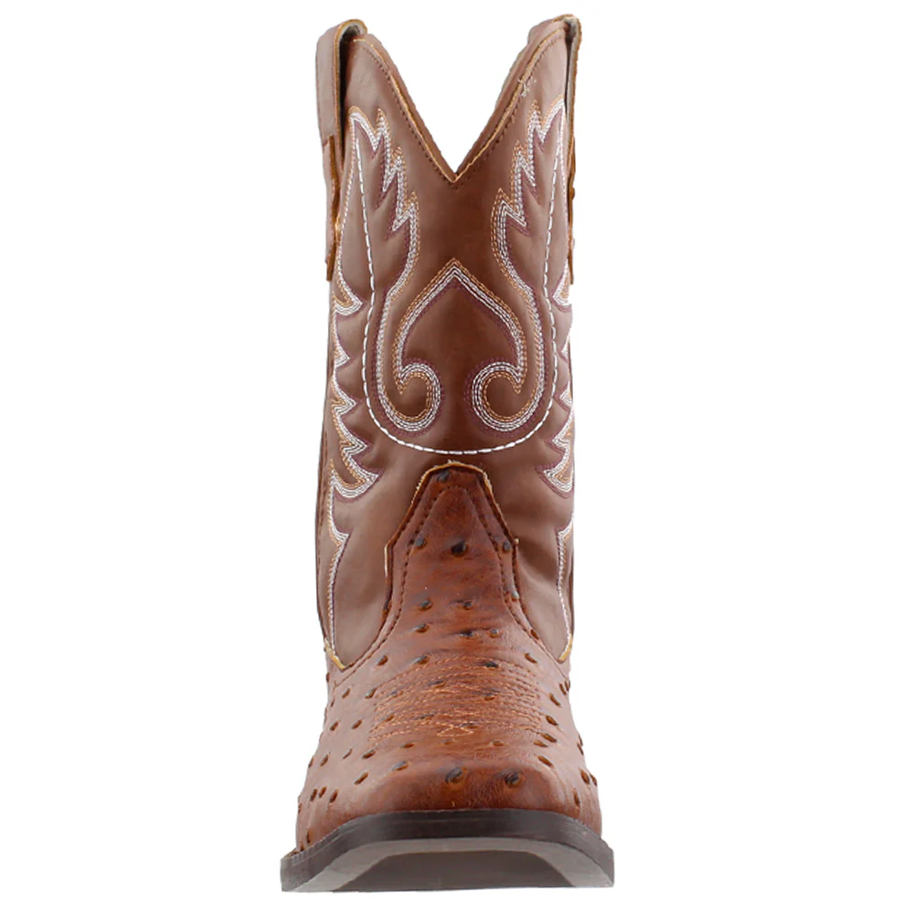 Bumps Embroidered Square Toe Pull On Cowboy Boots - Image 5