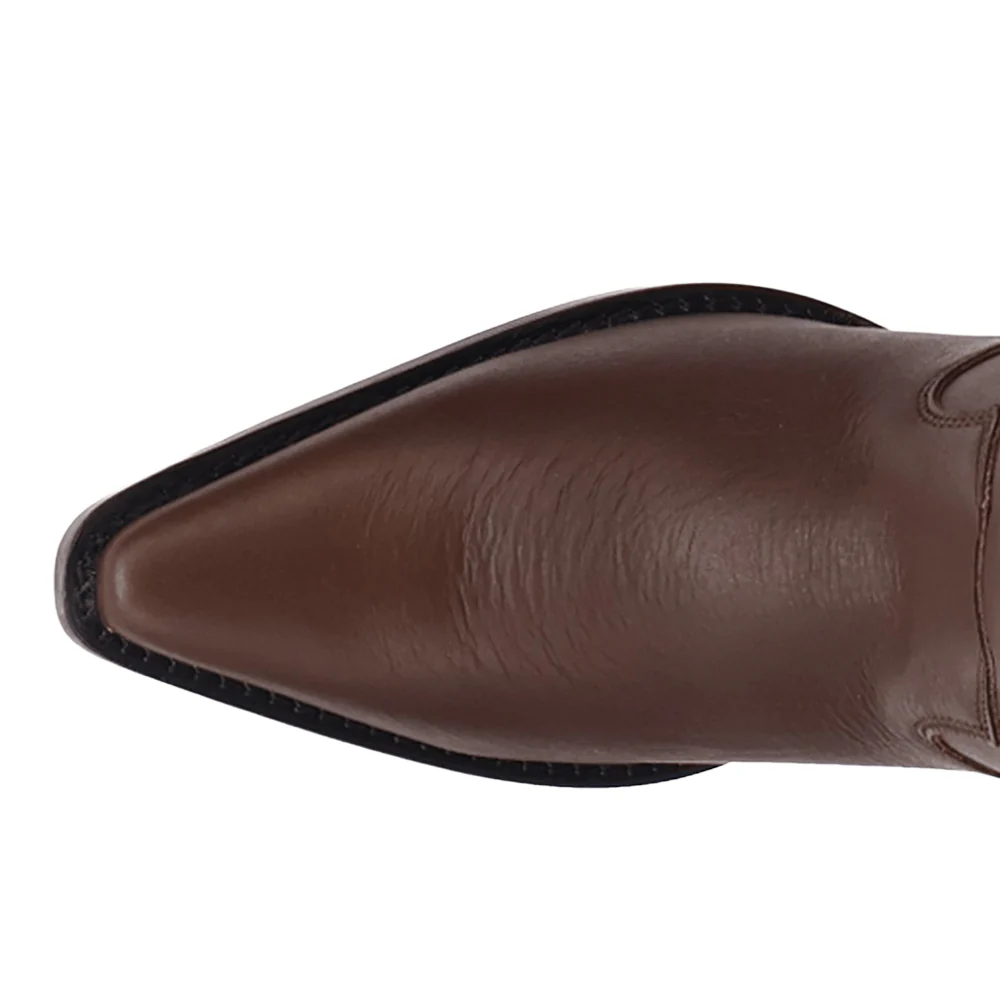 Burnin' Love Leather Snip Toe Cowboy Boots - Image 4