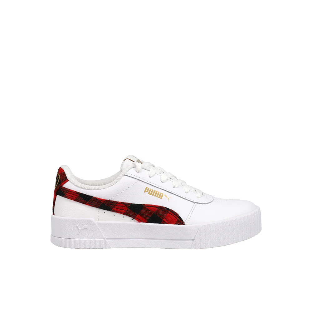 Carina Winter Plaid Perforated Logo Platform Sneakers (Big Kid)
