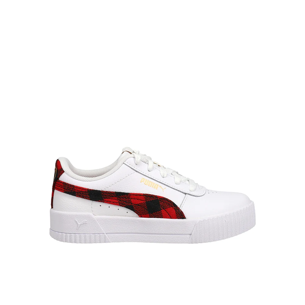 Carina Winter Plaid Perforated Logo Platform Sneakers (Little Kid)