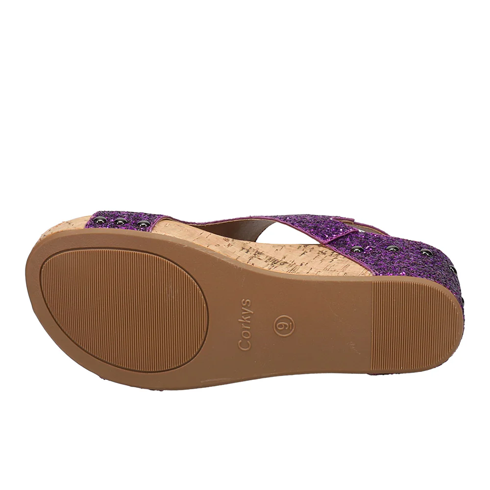 Carley Glitter Studded Wedge Slingback Sandals - Image 5