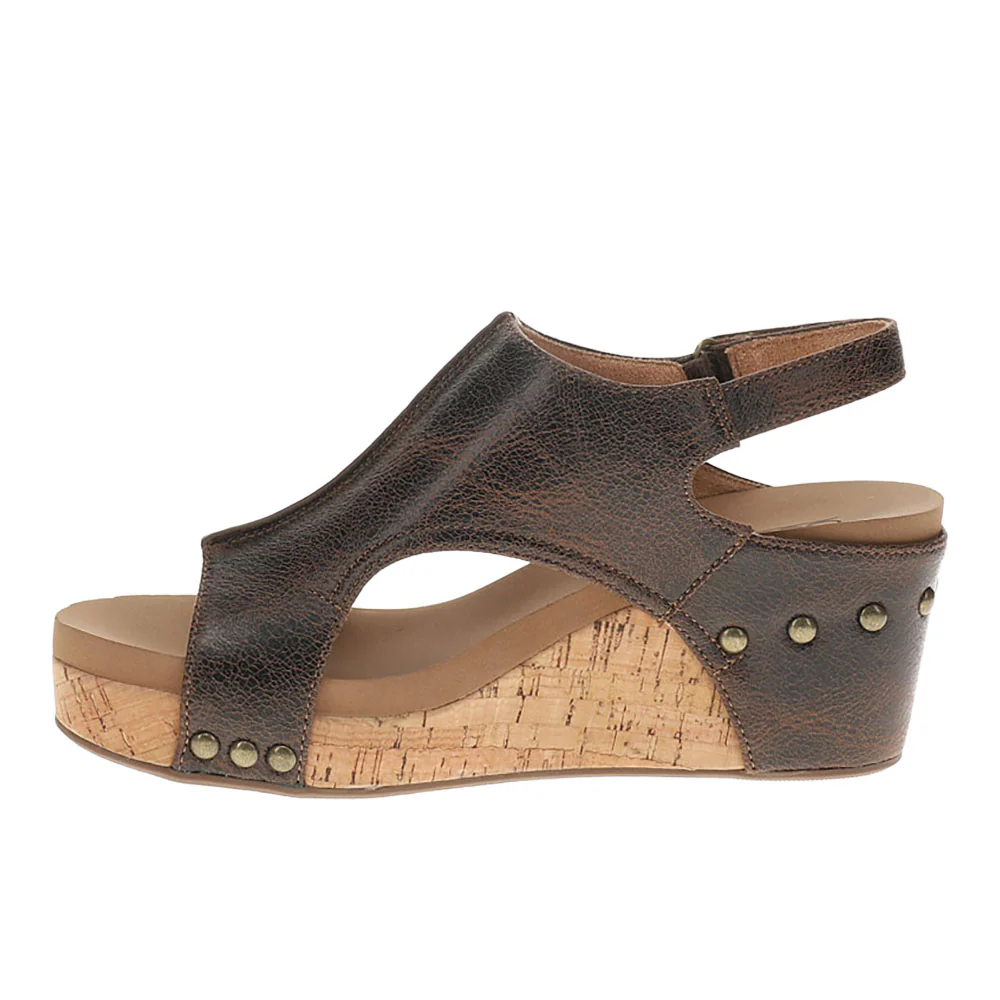 Carley Studded Wedge Slingback Sandals - Image 3
