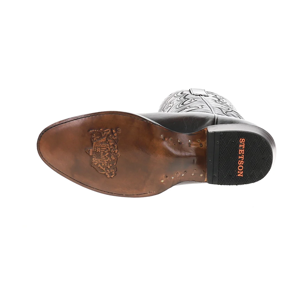 Carlisle Embroidered Round Toe Pull On Cowboy Boots - Image 5