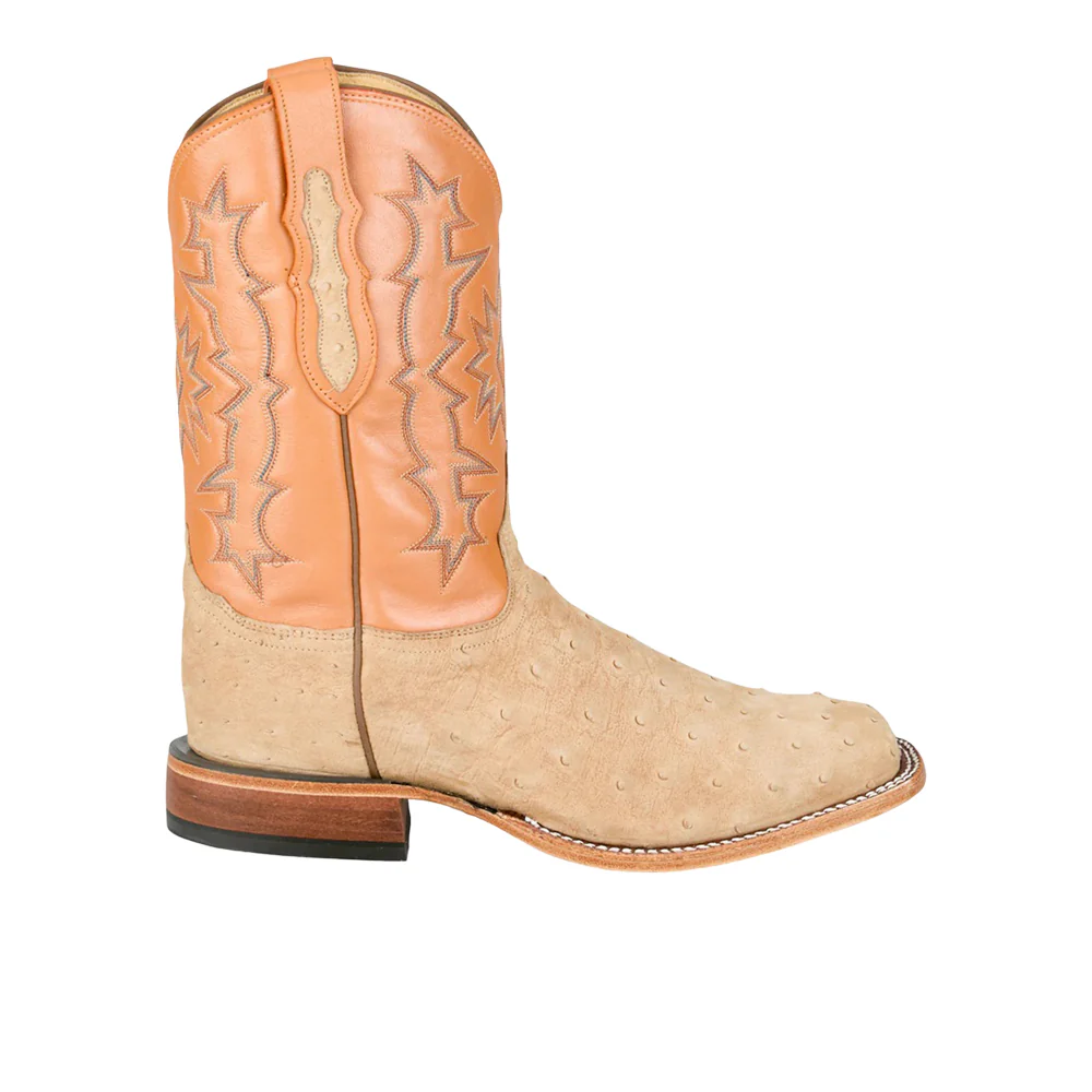 Carlos 11 Inch Sueded Full Quill Ostrich Square Toe Cowboy Boots