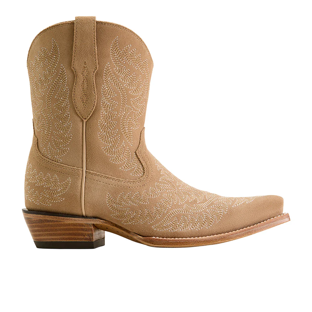 Cate Embroidered Snip Toe Zippered Cowboy Booties