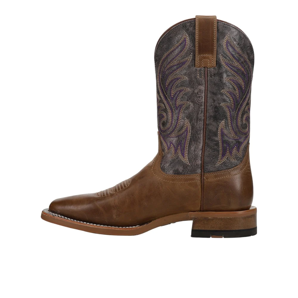 Cattle Call Embroidered Square Toe Pull On Cowboy Boots - Image 3
