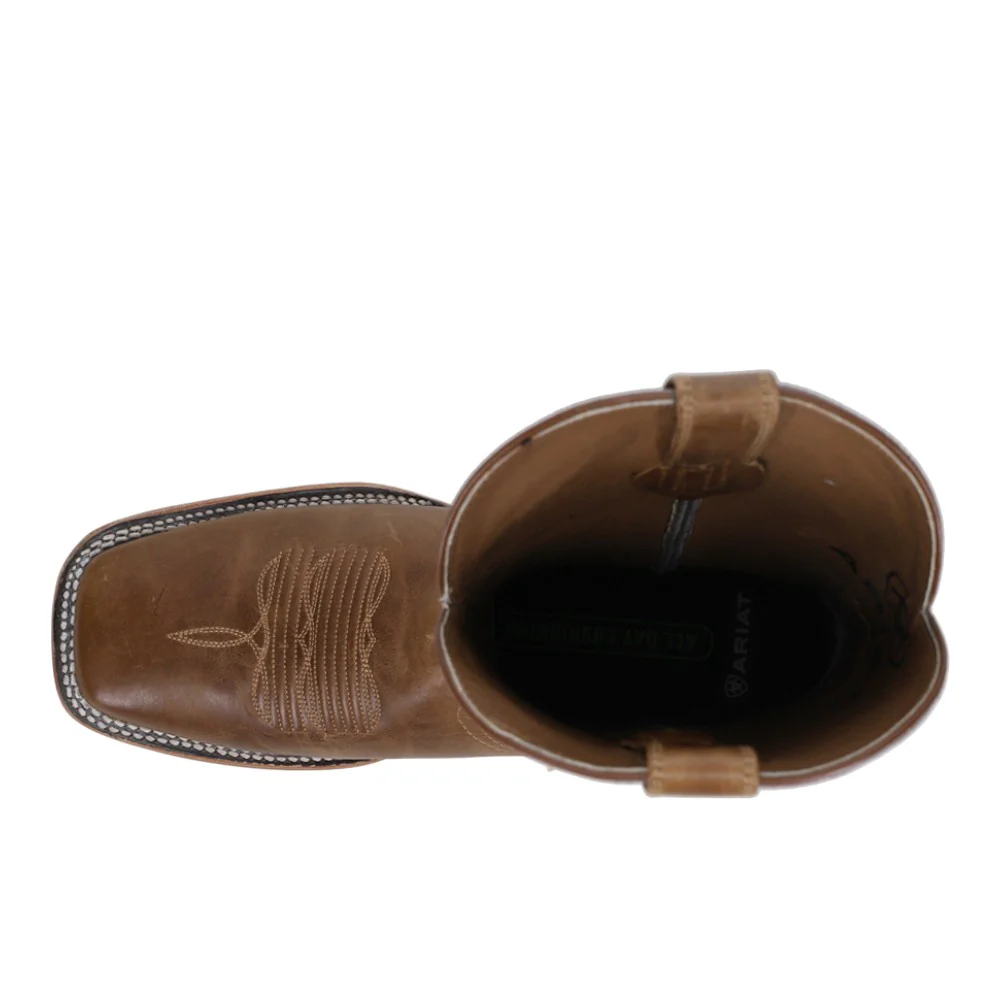 Cattle Call Embroidered Square Toe Pull On Cowboy Boots - Image 4