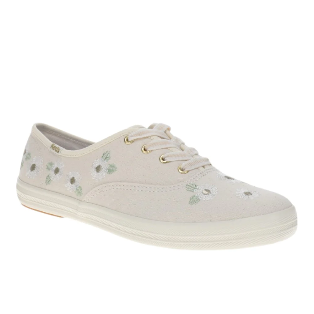Champion Canvas Floral Embroidered Lace Up Sneakers - Image 2