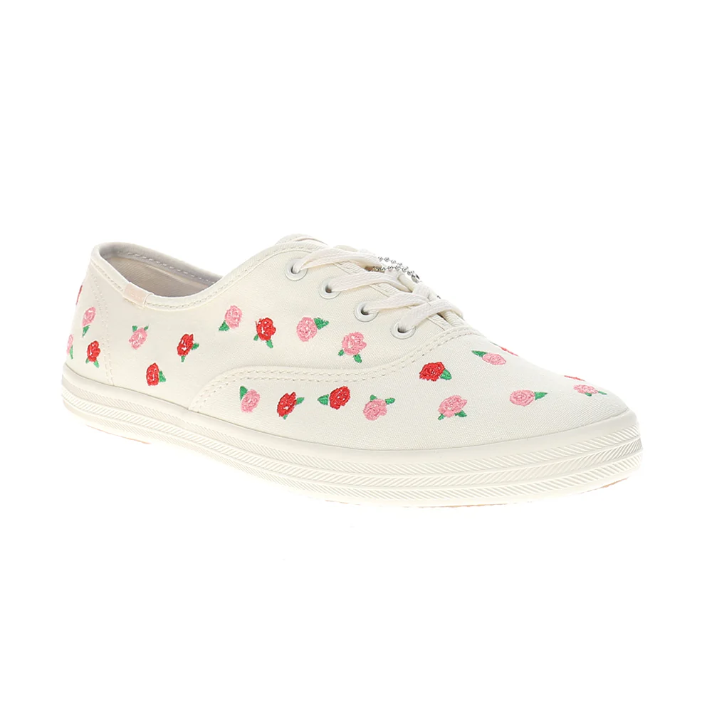 Champion Canvas Rose Embroidered Lace Up Sneakers - Image 2