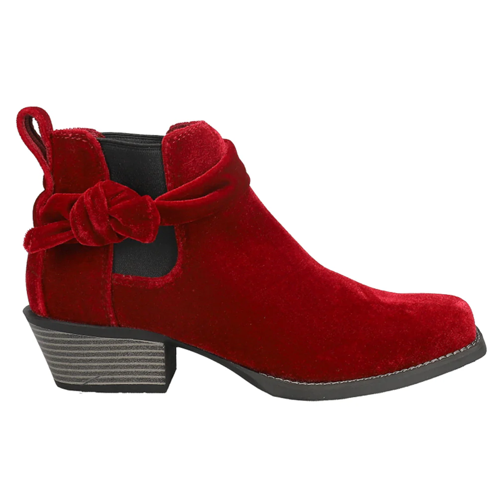 Chellie Velvet Square Toe Pull On Booties