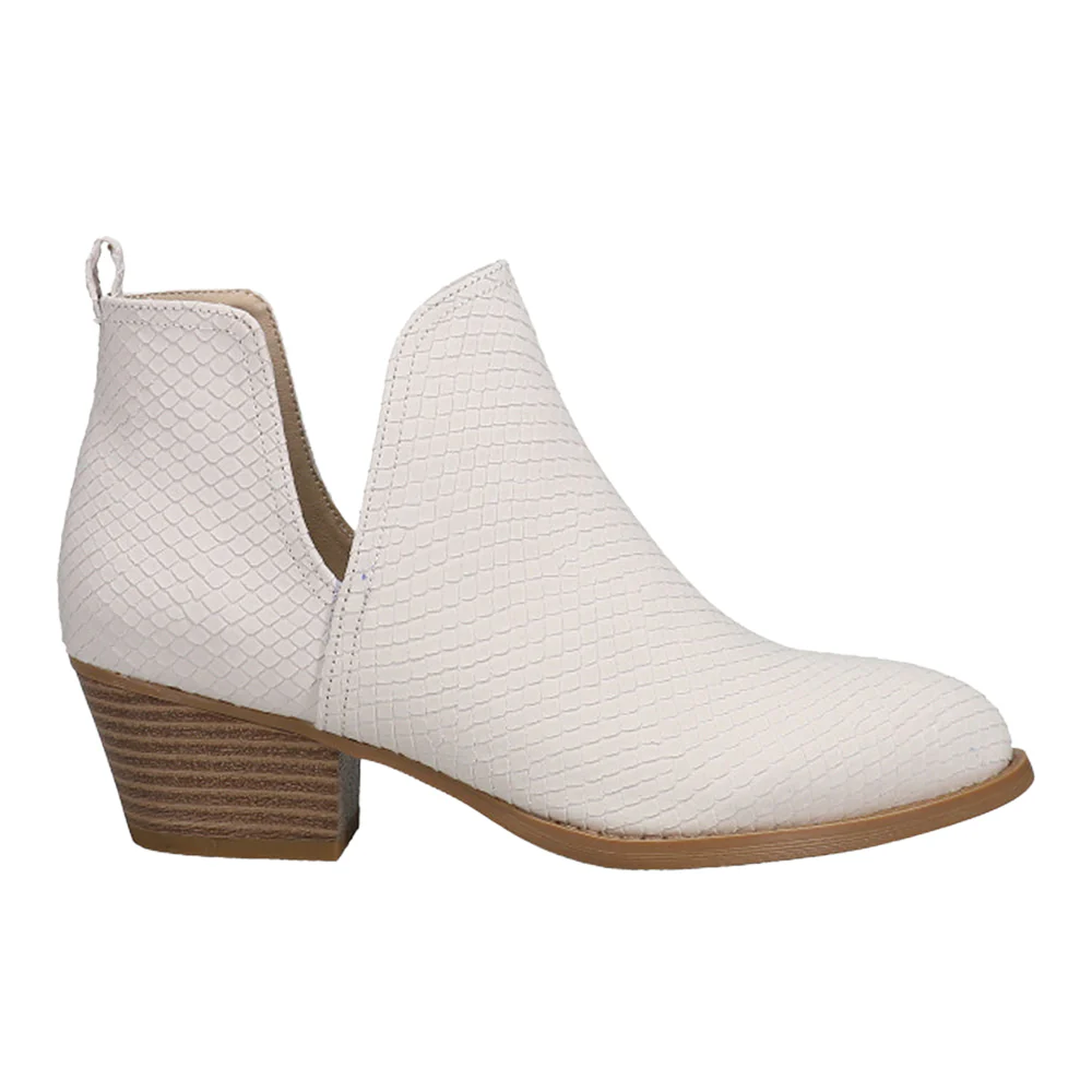 Cherish Snake Pointed Toe Pull On Boots