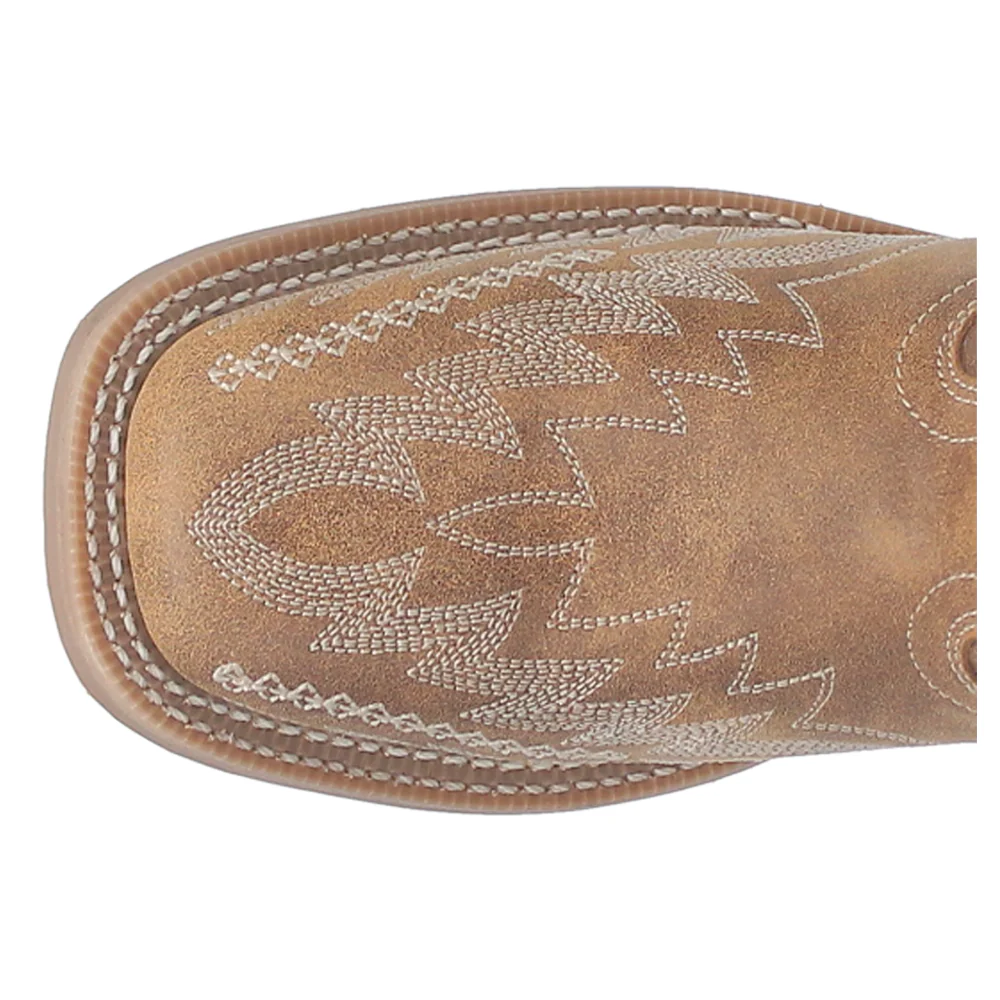 Cheyenne Embroidered Square Toe Pull On Cowboy Boots - Image 4