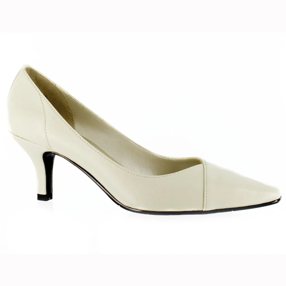 Chiffon Pointed Toe Kitten Heel Pumps - Image 2