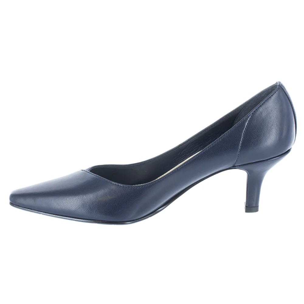 Chiffon Pointed Toe Kitten Heel Pumps - Image 4
