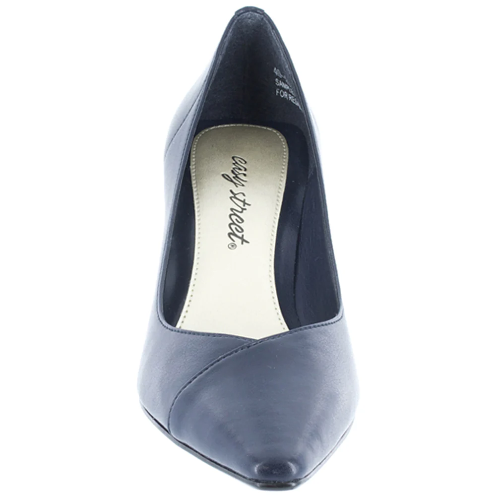 Chiffon Pointed Toe Kitten Heel Pumps - Image 5